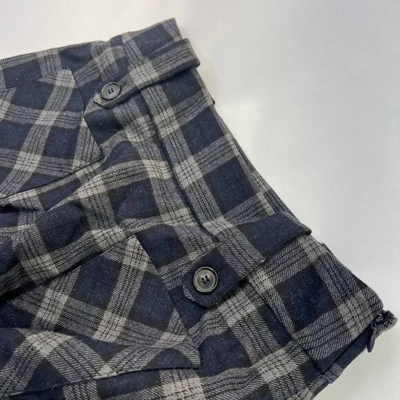 Michael Kors Virgin Wool Blend Plaid Schoolgirl skirt Women's size 4 Black Gray - Picture 5 of 12